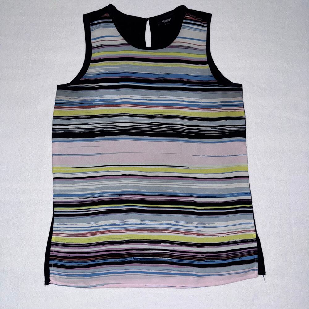Colorful Striped Sleeveless Blouse